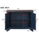 40" Console Table with Storage Shelf, Retro Entryway Table with Adjustable Storage Shelf, Sofa Couch Table for Hallway, Entry Way, Living Room, Foyer, Navy Blue and Brown Top