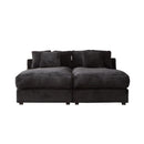 74.8" Modern Luxury Twins Sofa Couch for Living Room Quality Corduroy Upholstery Sleeper Sofa Bed Daybed Black