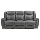 Conrad 2-piece Upholstered Padded Arm Motion Sofa Set Grey