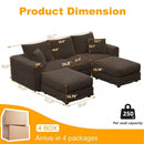 Deep Seat Convertible Sofa With Soft Pillows And Ottomans by HouseOfZazla