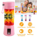 Portable Juicer Blender USB Rechargeable Juicer Cup Fruit Baby Food Mixing Machine w/ 6 Blades Powerful Motor