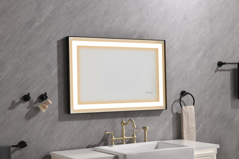 36x24 LED Lighted Bathroom Wall Mounted Mirror with High Lumen+Anti-Fog Separately Control