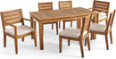 Outdoor 6-Seater Acacia Wood Expandable Dining Set