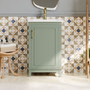 Modern Small Bathroom Vanity Cabinet With Ceramic Basin, Ample Storage, 1 Soft Close Door by Unique Piece Furniture