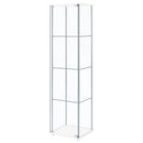 Bellatrix 3-shelf Clear Glass Curio Cabinet White
