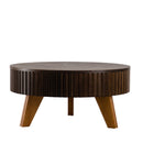 Round Retro Coffee With Solid Wood Legs by Unique Piece Furniture