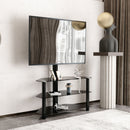 Multi-Function TV Stand Height Adjustable Bracket Swivel 3 Tier - Black by HouseOfZazla
