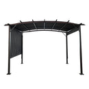 Outdoor Patio Pergola Gazebo - Steel Frame Sun Shelter With Retractable Canopy by Unique Piece Furniture