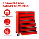 Rolling Metal Tool Chest with 6 Drawers, 20" Steel Storage Cabinet by HouseOfZazla