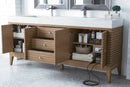 James Martin Linear 72" Double Bathroom Vanity, Whitewashed Walnut