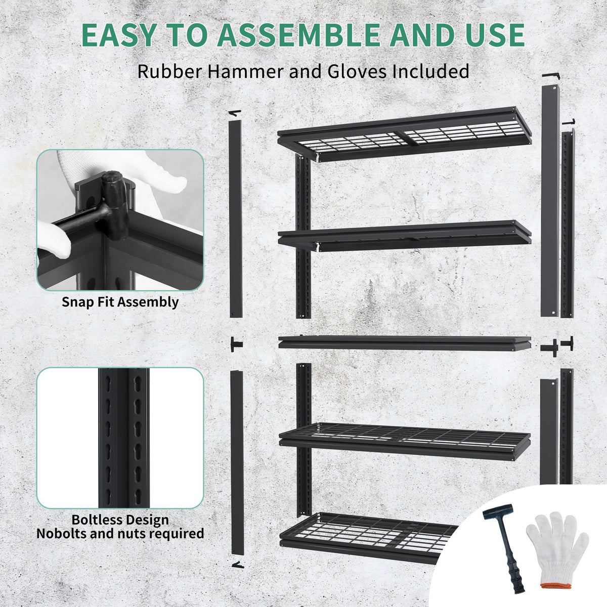 Heavy Duty 5 Tier Adjustable Metal Mesh Storage Rack With 2000 Lbs Capacity - Brushed Nickel, photo 15 of 19