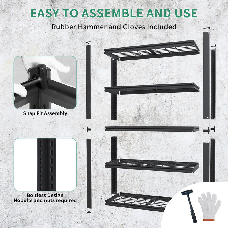 Heavy Duty 5 Tier Adjustable Metal Mesh Storage Rack With 2000 Lbs Capacity - Brushed Nickel, photo 15 of 19