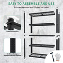 Heavy Duty 5 Tier Adjustable Metal Mesh Storage Rack With 2000 Lbs Capacity - Brushed Nickel by HouseOfZazla