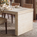 Veda - Geometric Waterfall Dining Table - White by HouseOfZazla