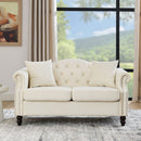 2 Seater Chesterfield Sofa With Rolled Arms And Nailhead Trim For Living Room by HouseOfZazla