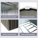 6ft x 8ft Outdoor Metal Storage Shed with Floor Base,Gray(SKU: W540S00012)
