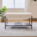 Upholstered Ottoman Coffee Table Foot Rest With Open Storage by HouseOfZazla
