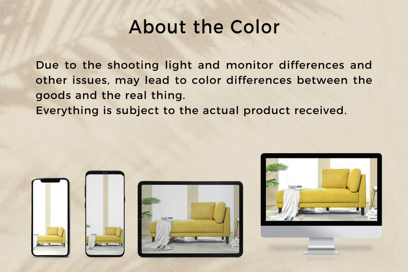 65" Mid-Century Modern Fabric Corner Lounge Chair, Upholstered Indoor Chaise Lounge for Bedroom, Office, Small Living Room & Apartment