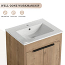 24" Freestanding Bathroom Vanity with White Ceramic Sink & 2 Soft-Close Cabinet Doors ((KD-PACKING),BVB02424IMO-G-