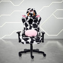 TS85 Cow Print LUXX Series Gaming Chair by HouseOfZazla