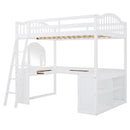 Loft Bed With Drawers, Cabinet, Shelves With Desk by HouseOfZazla