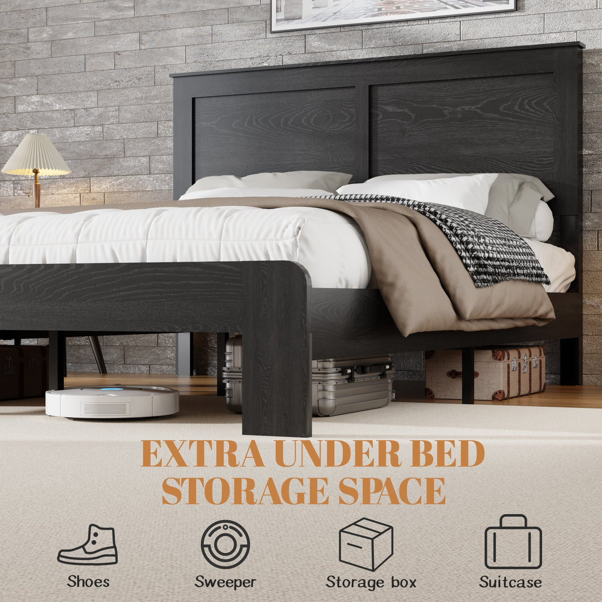 Full Size Wood Platform Bed Frame, photo 3 of 10