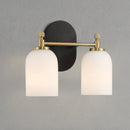 Meadows - 3 Lights Vanity Brush Bathroom Wall Light For Bathroom Over Mirror - Black / Gold / White by Unique Piece Furniture