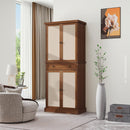 4 Door Storage Cabinet With 1 Drawer, With 4 Adjustable Inner Shelves by HouseOfZazla