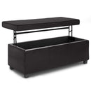 Avalon - Lift Top Rectangular Storage Ottoman - Tanners Brown by HouseOfZazla