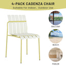 4 Piece Set Of Modern Color Block Designed Single Chairs With Long Table by HouseOfZazla