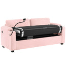 Sleeper Sofa Loveseat Sofa With Full Size Mattress, 2 USB Ports, 2 Cup Holders, 2 Side Pockets And Phone Holder by HouseOfZazla