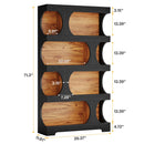 4 Tier S-Shaped Freestanding Storage Shelf For Living Room - Black / Brown by HouseOfZazla