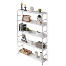 5-Tier Home Office Bookcase Open Bookshelf Storage Large 5 Shelf Bookshelf Furniture with Metal Frame, White