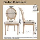 French Country Dining Chairs Set of 2 with Upholstered Round Back