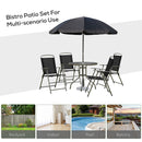 Outsunny - Patio Dining Set With Table Umbrella, Folding Chairs And Dining Table, Outdoor Patio Furniture Set by HouseOfZazla
