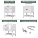 Bathroom Vanity Base Only, Soild Wood Frame, Bathroom Storage Cabinet With Doors And Open Shelf by HouseOfZazla