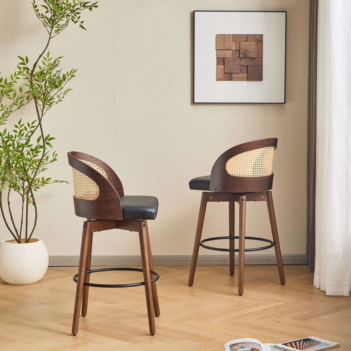Como Indoor Wood Barstool Set of 2, photo 8 of 8
