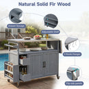 54.33" Farmhouse Rolling Outdoor Kitchen Cart