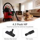 Wet Dry Vac, 5 Gallon, 4.3 Peak HP