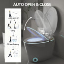 Unique Smart Toile With Built In Bidet, Auto Open / Close Seat, Foot Sensor, LED Display, Night Light, Warm Water & Dryer Ceramic
