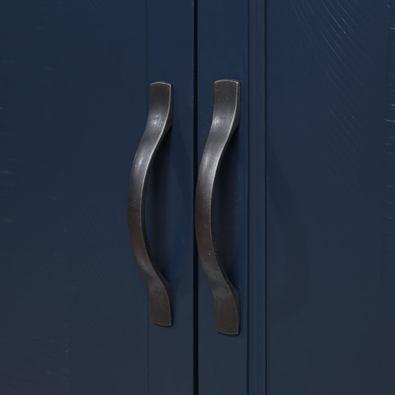 40" Console Table with Storage Shelf, Retro Entryway Table with Adjustable Storage Shelf, Sofa Couch Table for Hallway, Entry Way, Living Room, Foyer, Navy Blue and Brown Top