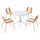 4 Piece Set Of Modern Striped Color Blocking Single Chairs With Round Table by Unique Piece Furniture