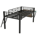 Gaming - Twin Loft Bed With Desk And LED - Black by HouseOfZazla
