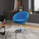 Modern Upholstered Swivel Lounge Chair With Base And Adjustable Height - Blue by HouseOfZazla