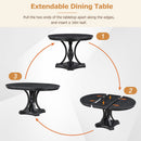5 Piece Dining Set Extendable Round Table And 4 Chairs - Black / Oak