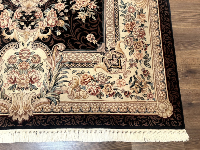 Aubusson Rug 6x9, European Design, Fine 170 KPSI, Elegant Carpet