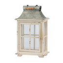 Wooden Candle Lantern Decorative Hurricane Holder - Ivory