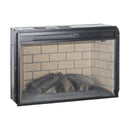Infrared Quartz Heater Fireplace Insert -Woodlog Version With Brick by Unique Piece Furniture
