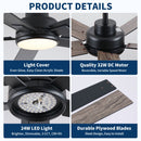 Reversible Motor Integrated LED Dimmable Ceiling Fan With Light