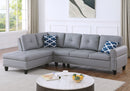 Irine - Sectional Sofa With Ottoman - Gray by HouseOfZazla